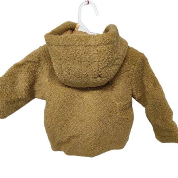 Bon Bébé 12 Month Fuzzy Doggy Pockets Baby Coat NWT Brown - Picture 4 of 9